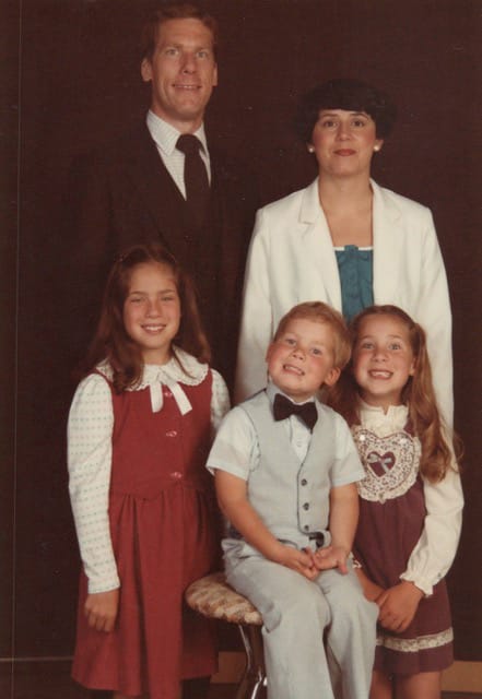 The Craig & Jackie Edmonds family, in the 1984 New Heights church directory.